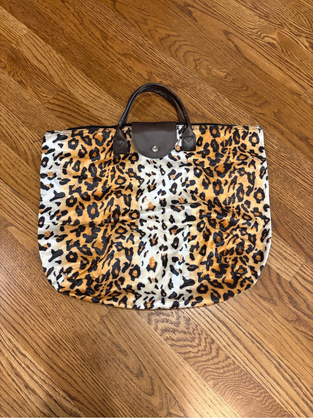 Leopard Print Tote Bag - Brown/Black/White